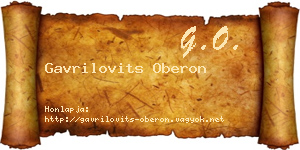 Gavrilovits Oberon névjegykártya
